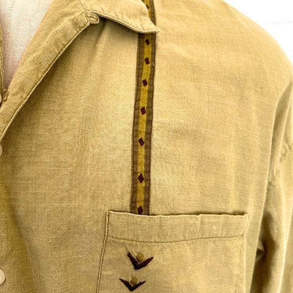 Easy Travel Mens Lightweight Olive Shirt - Size Large - Picture 4 of 9